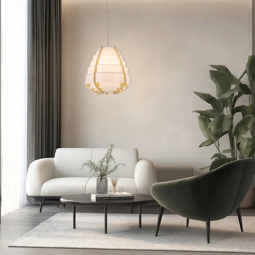 Бяло висящо осветително тяло Nagoja – Candellux Lighting