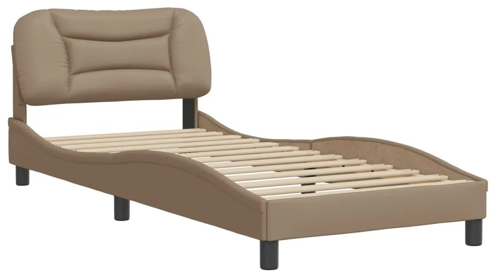 3207964 vidaXL Рамка за легло с табла, капучино, 80x200 см, изкуствена кожа