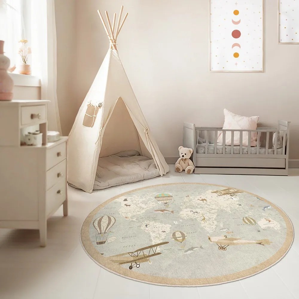 Детско килимче за игра подходящо за пране ø100 cm Vintage World – Mila Home