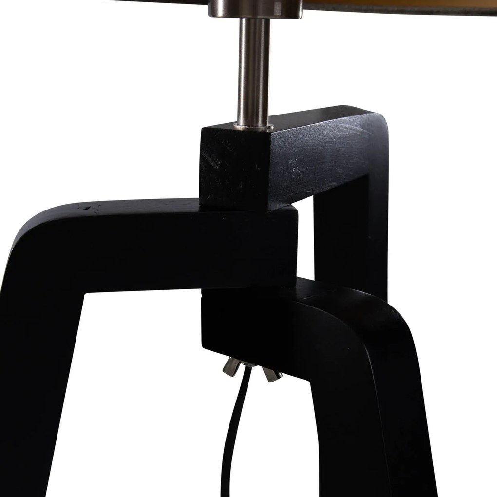 Подова Лампа Черна с Кадифена Абажура в Зелен Цвят 50см - Puros