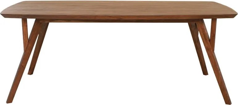 Кафява трапезна маса с акациев плот 100x200 cm Quenza – Light &amp; Living