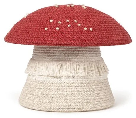 Текстилна детска кошница за играчки в червен и кремав цвят ø 38x33 cm Big Mushroom – Lorena Canals