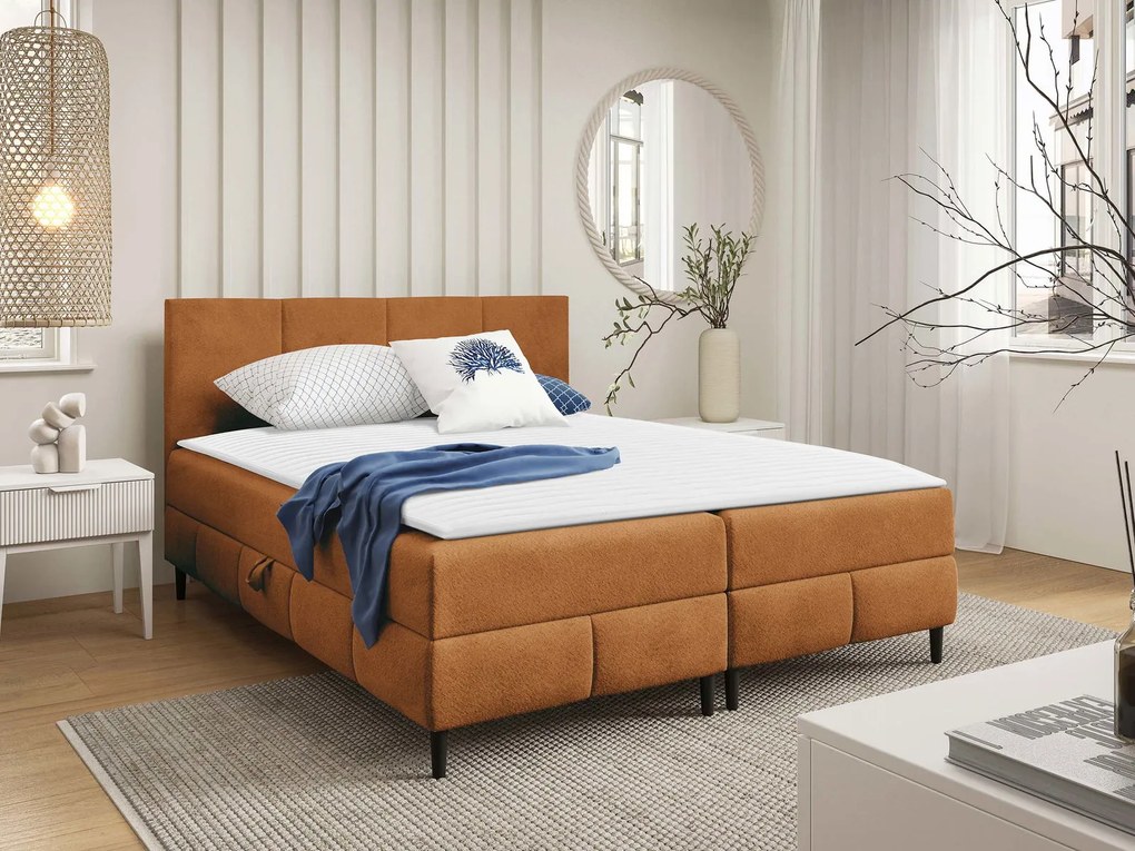 Тапицирано легло Box Best II-Оранжево-180 x 200