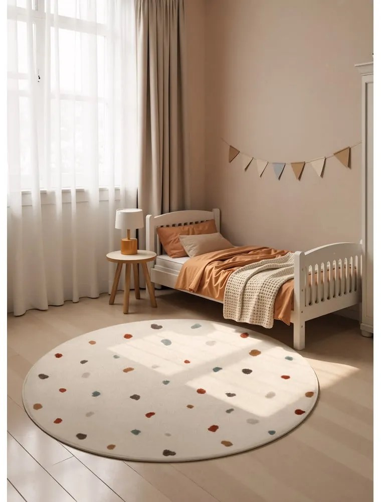 Кремав детски килим ø160 cm Funny Dots – Hanse Home