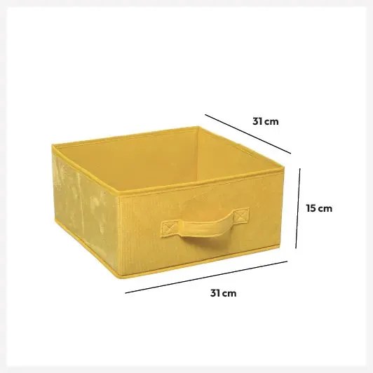 Кутия за съхранение 5five Mix & Modul, Кадифе, Жълта, 31x15 cm