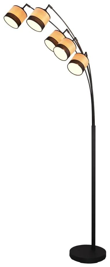 Подова лампа в черен и естествен цвят (височина 200 см) Bolzano - Trio