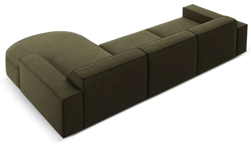 Ъглов диван от зелено кадифе (десен ъгъл) Jodie - Micadoni Home