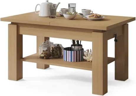 АСТОРИА Дъб Оазис - РАЗТЕГАТЕЛНА ХОЛНА МАСА С ПОВДИГАЩ МЕХАНИЗЪМ С РАФТ