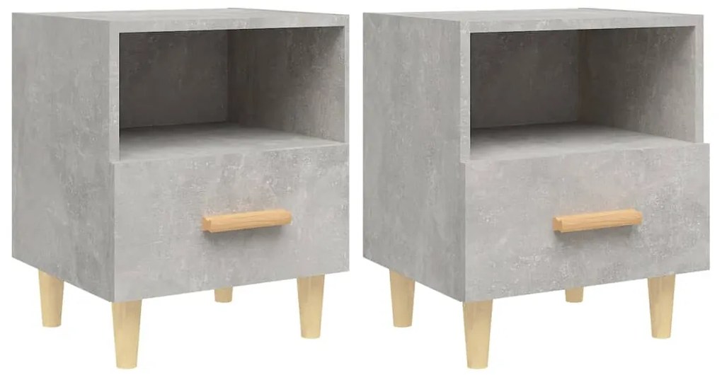 812015 vidaXL Нощни шкафчета, 2 бр, бетонно сиво, 40x35x47 см