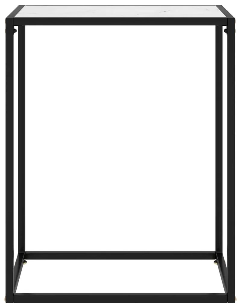 322805 vidaXL Конзолна маса, бяла, 60x35x75 cм, закалено стъкло