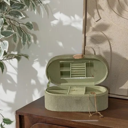 Кутия за съхранение atmosphera Enya, 25 cm, Велур - Зелен