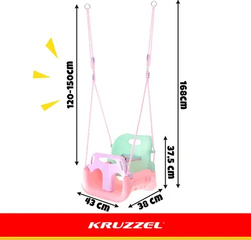 Растяща бебешка люлка 3в1 на въжета - за на закрито и в градината Син