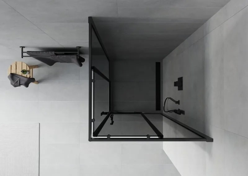 Mexen Rio квадратна душ кабина 90 x 90 см, графит, черна - 860-090-090-70-40