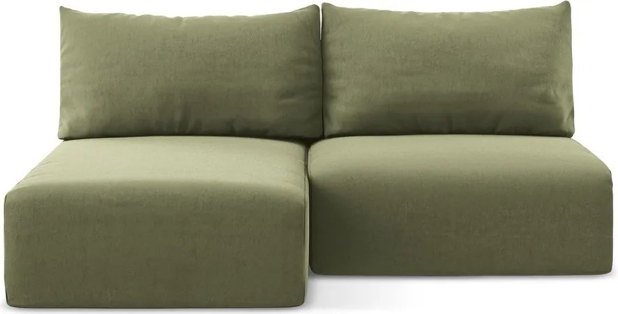 Зелен кадифен сгъваем/с място за съхранение ъглов диван (ляв ъгъл) Kalena – Makamii