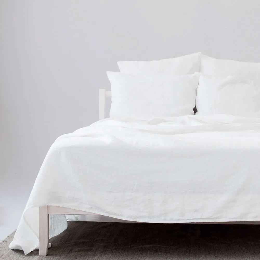 Бял чаршаф със смес от лен 230x270 cm – Linen Tales