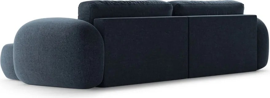 Тъмносин шенилов сгъваем/с място за съхранение ъглов диван Tonale – Cosmopolitan Design