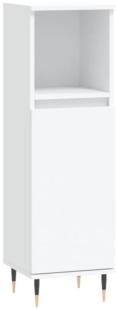 831548 vidaXL Шкаф за баня, бял, 30x30x100 см, инженерно дърво