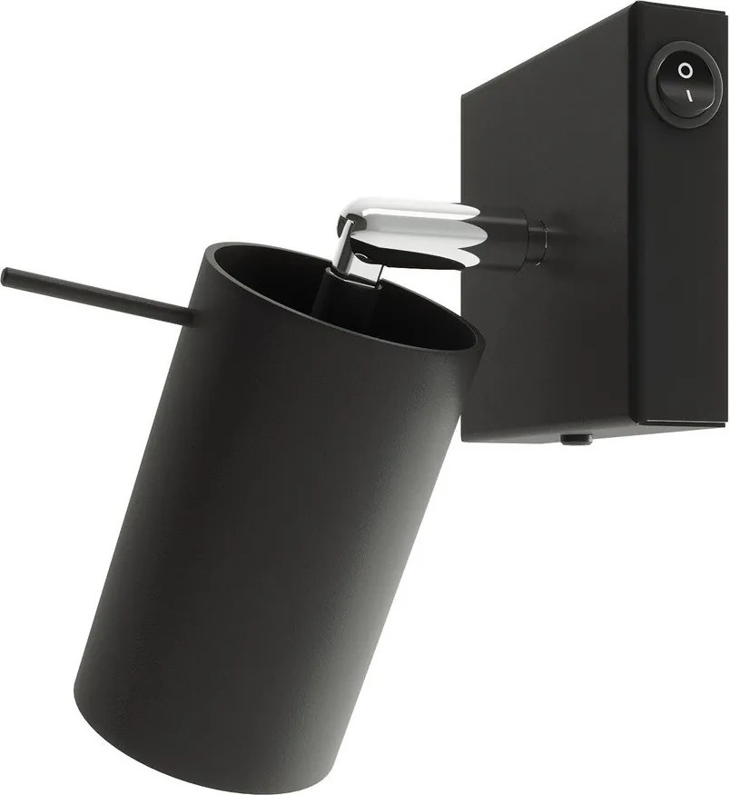 Черен метален прожектор ø 6 cm Etna – Sollux