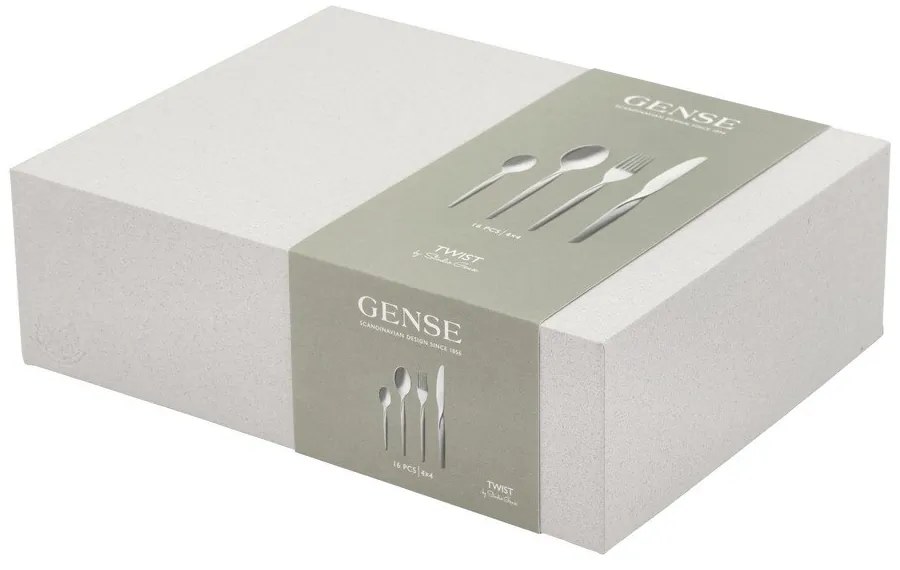 Прибори за хранене от неръждаема стомана в сребрист цвят 16 бр. Twist – Gense