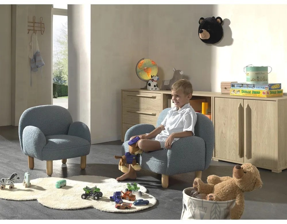 Син детски стол от букле Rocky – Vipack