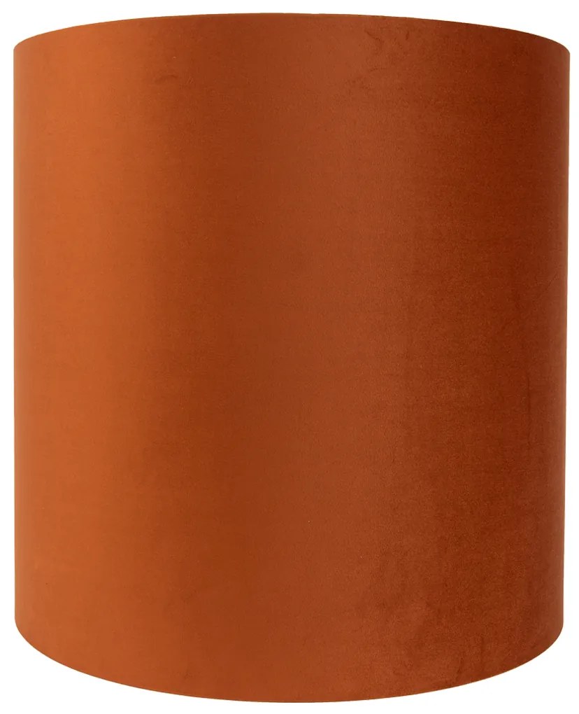 Текстилен абажур оранжев със златист интериор 40/40/40