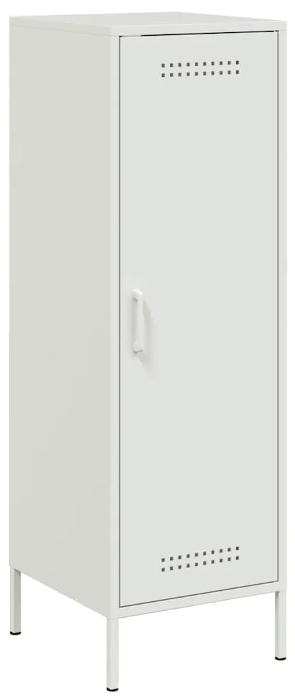 843011 vidaXL Висок шкаф, бял, 36x39x113 см, стомана