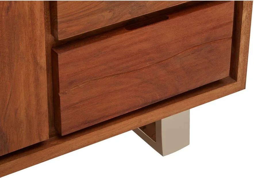 Скрин от масивна акация в тъмно естествен цвят 92x82x40 cm Simla – Premier Housewares