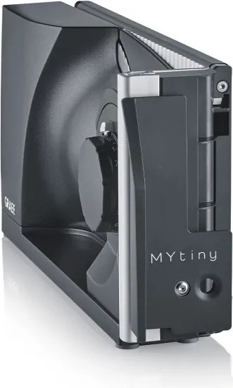 Уред за рязане - слайсер Graef MYtiny MT1006EU, 170W, 17 см, 0-15 мм, Детска защита, Сгъваем, Антрацит