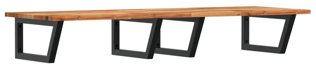 3302839 vidaXL Стенен рафт за мивка, стомана и масивно дърво акация