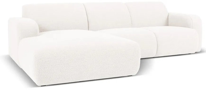 Бял ъглов диван от плат букле (ляв ъгъл) Molino - Micadoni Home