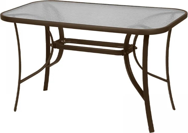 Маса Toledo TopMebel метал - закалено стъкло в тъмнокафяв цвят 140x80x70см.
