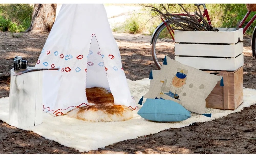 Бежова възглавница с ленена смес Captain, 50 x 35 cm - Little Nice Things