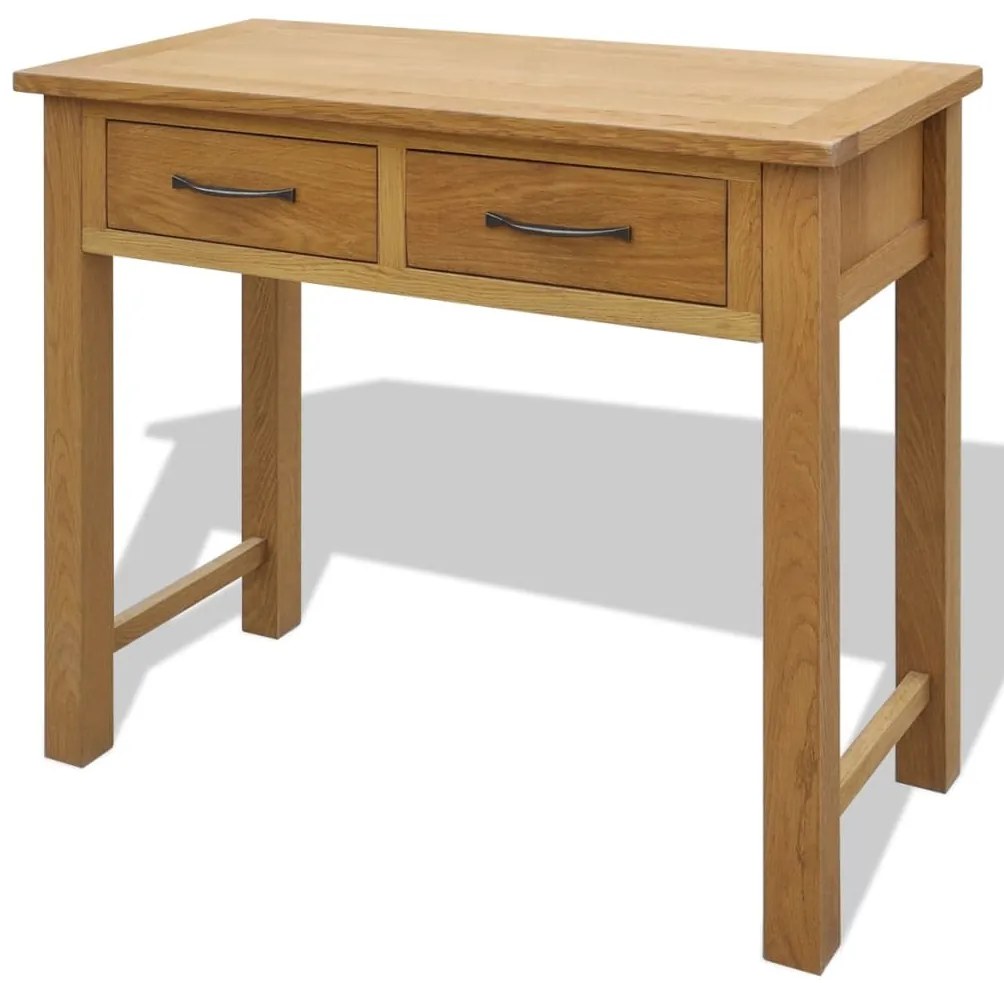 242742 vidaXL Тоалетна масичка с табуретка, дъбов масив