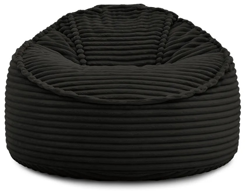 Черен пуф от рипсено кадифе Socrate – Bobochic Paris