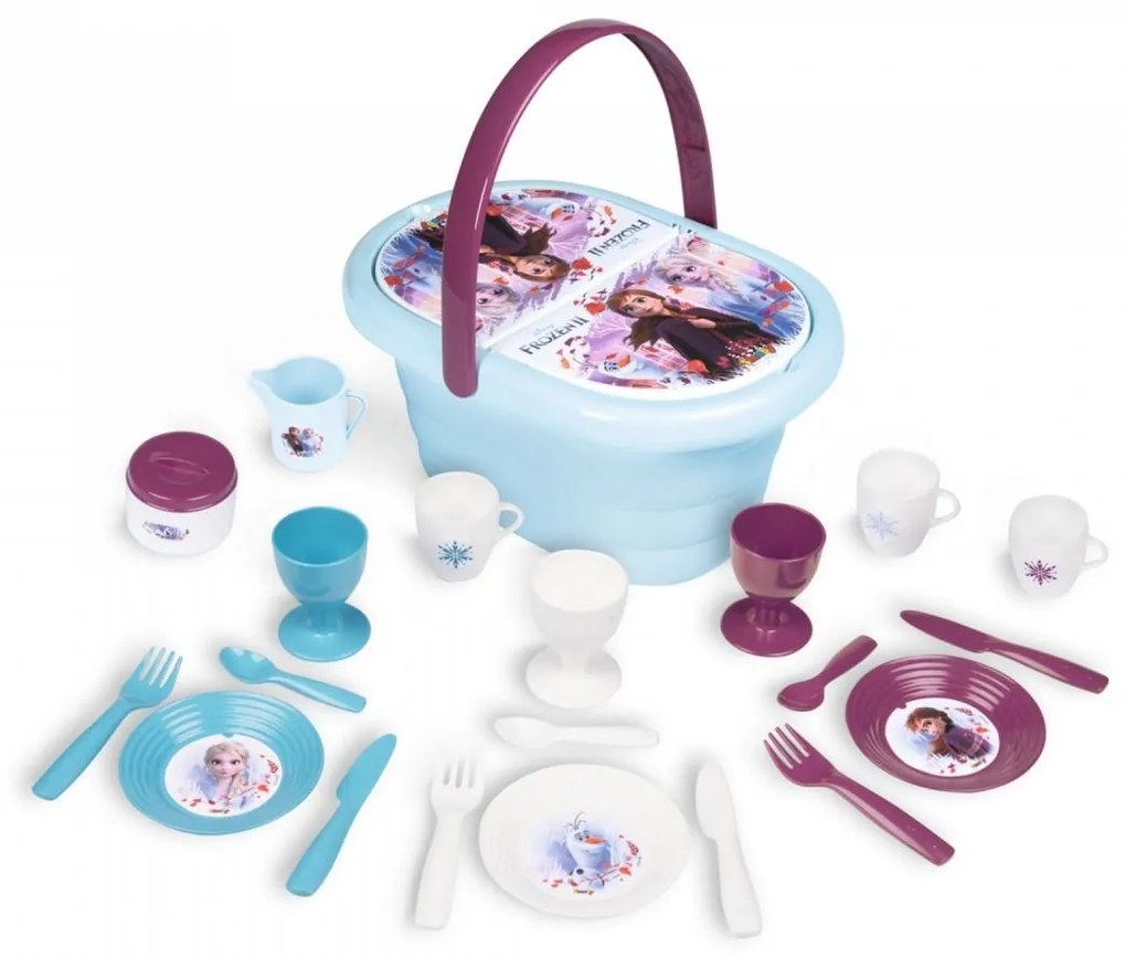 Smoby - Детска кошница за пикник със сервиз Frozen II 7600310511