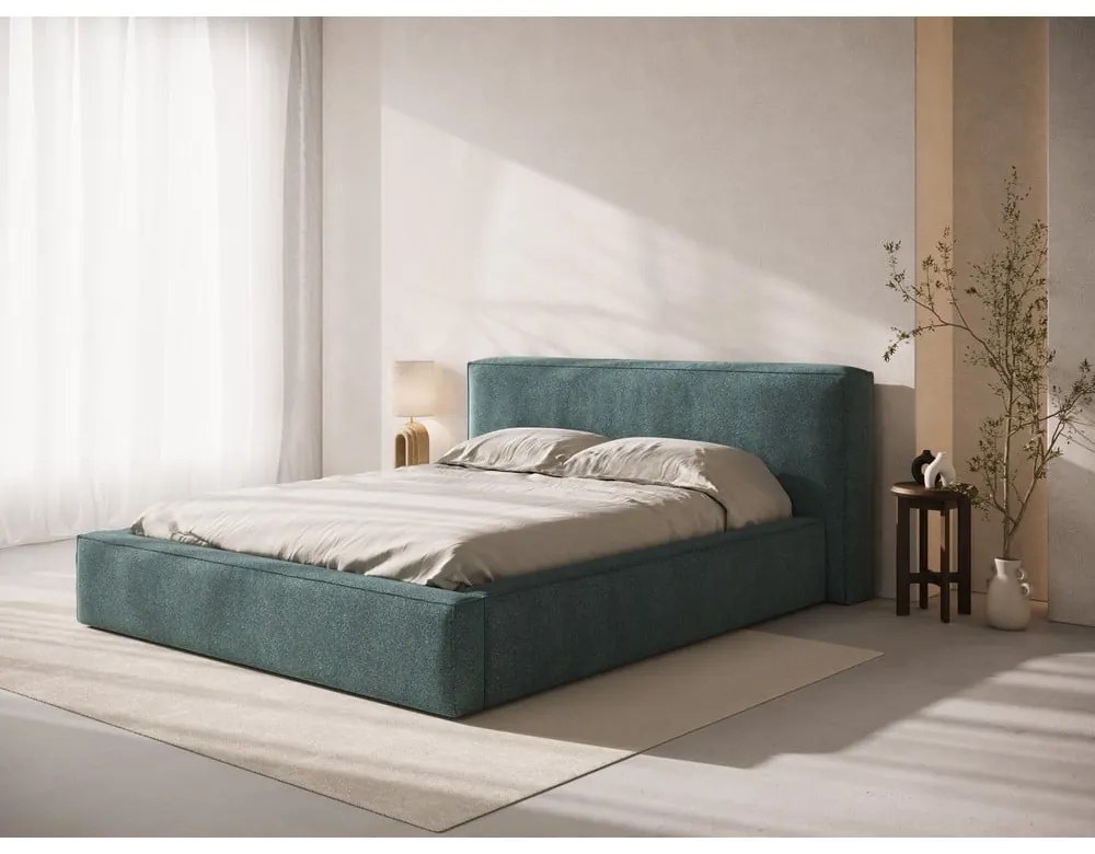 Синя тапицирана табла за легло 189x100 cm Olivia – Micadoni