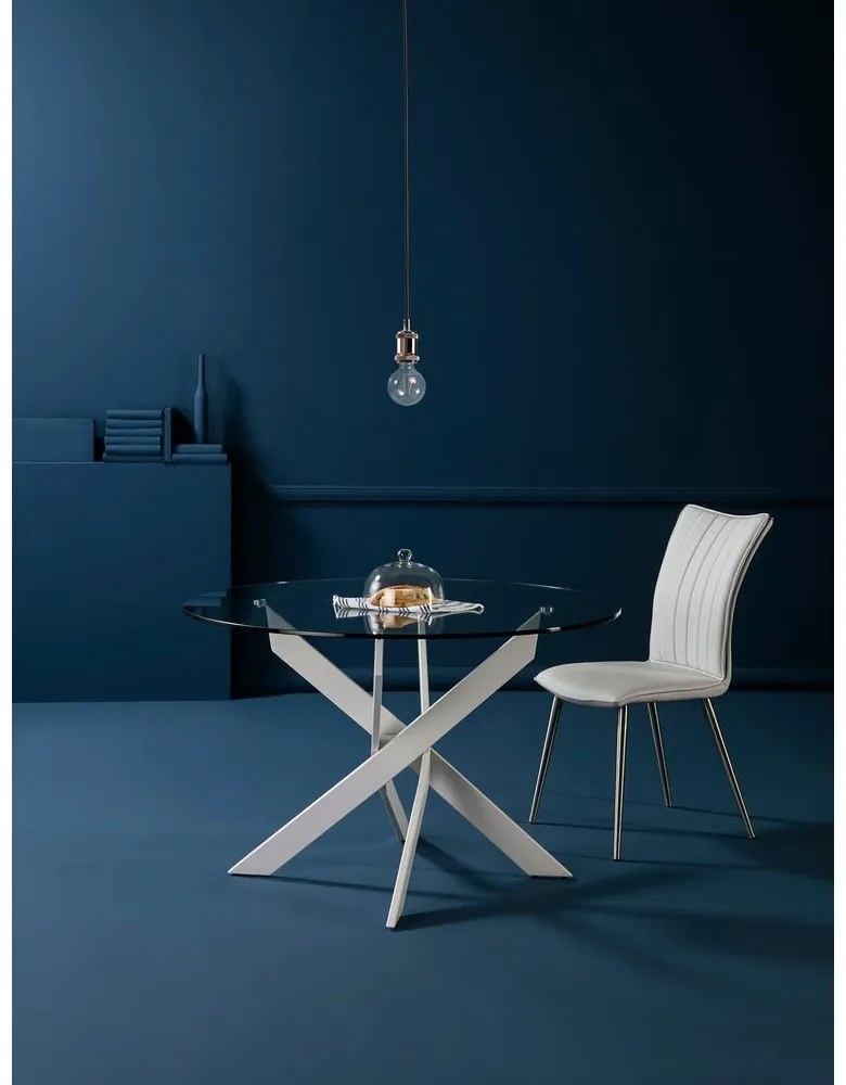 Кръгла маса за хранене със стъклен плот 120x120 cm Ruth - Marckeric