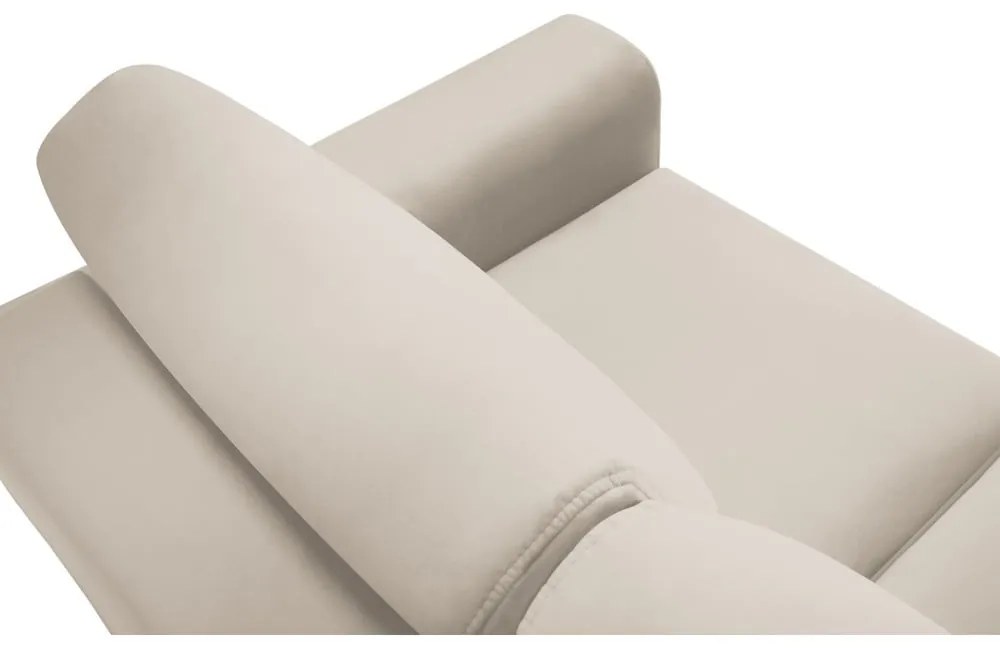 Бежов кадифен разтегателен диван с място за съхранение 235 cm Kyoto – Cosmopolitan Design