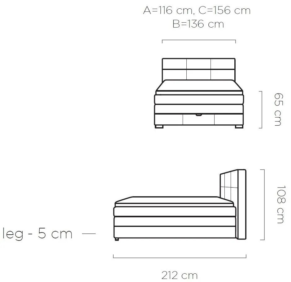 Тапицирано легло Orra с матрак и плот-Mple-140 x 200