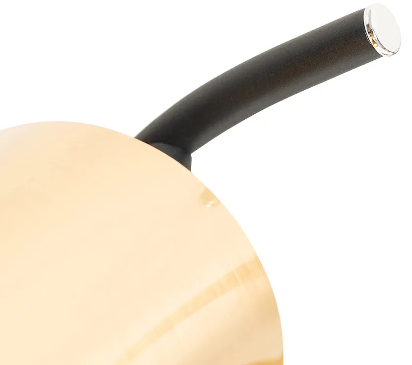 Модерна таванна лампа черна и златиста 3-светлина - Lofty