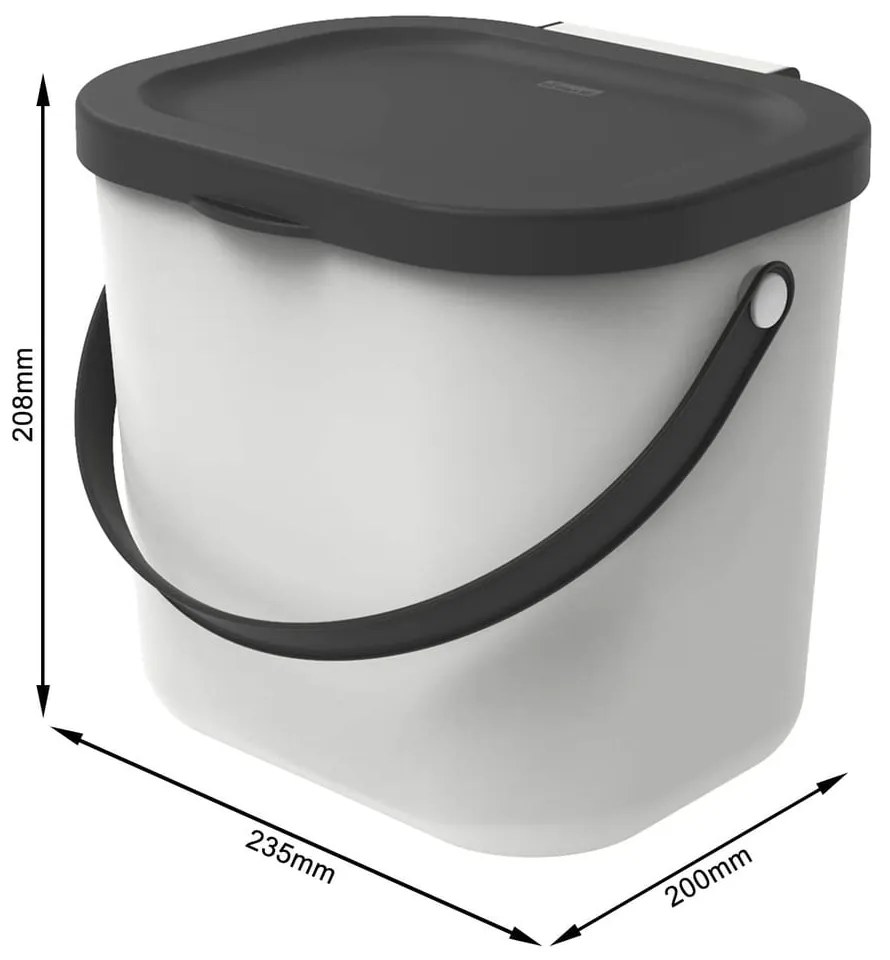 Бял контейнер за компостируеми отпадъци 6 L Albula - Rotho