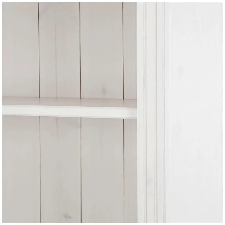 Бяла библиотека от масивен бор 74x223x37 cm Anita – Støraa