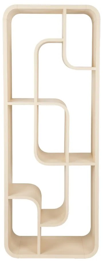 Кремава библиотека от масивен дъб 60x160x35 cm Seven – Zuiver