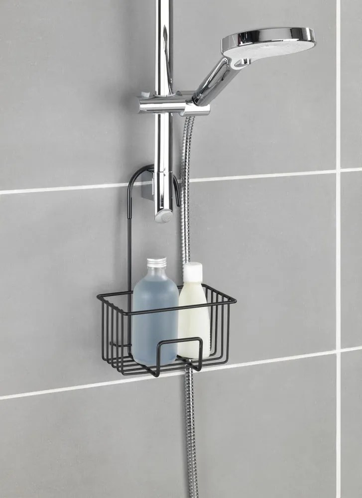 Черен висящ рафт за баня от неръждаема стомана Milito – Wenko