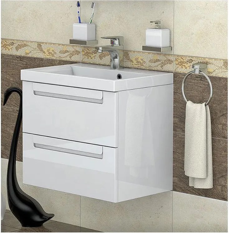 Шкаф с мивка ФРЕЯ 60 cm бял PVC