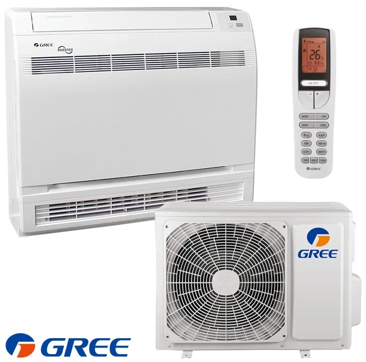 Инверторен климатик Gree GEH12AAXD/K6DNA1A, 12000 BTU, 23 м2, A++/A+, Подов, Wi-Fi, Бял