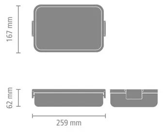 Кутия за храна Brabantia Make&Take 1006283, 2 л, Плътно затваряне, Без BPA, Светлосив