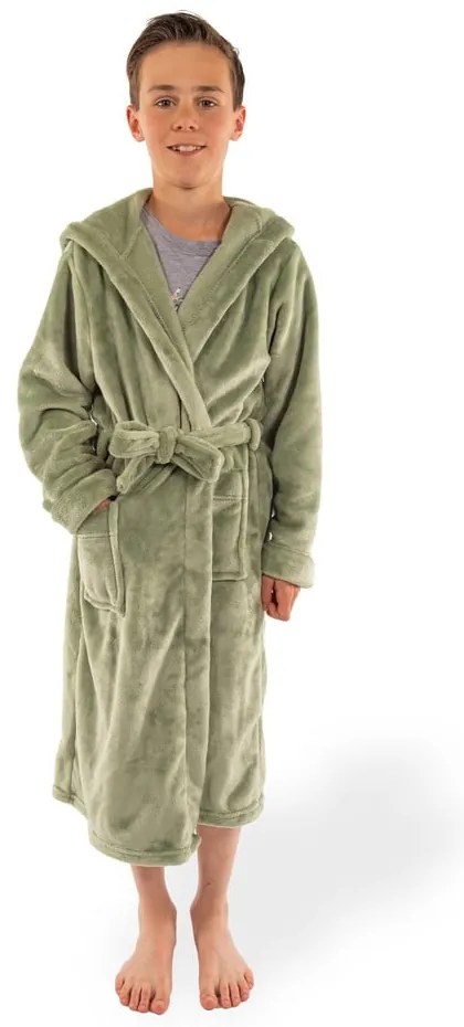 Зелена детска хавлия размер 122-128 от микроплюш Delux – Tiseco Home Studio