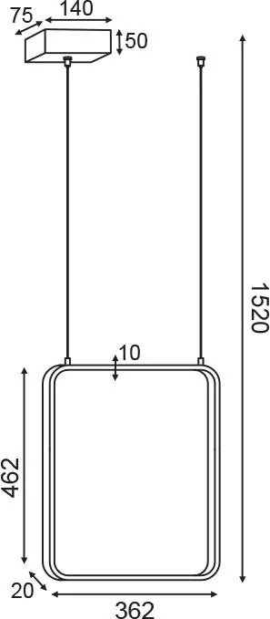 Полилей Frame LED-Черен-дължина: 36 См.