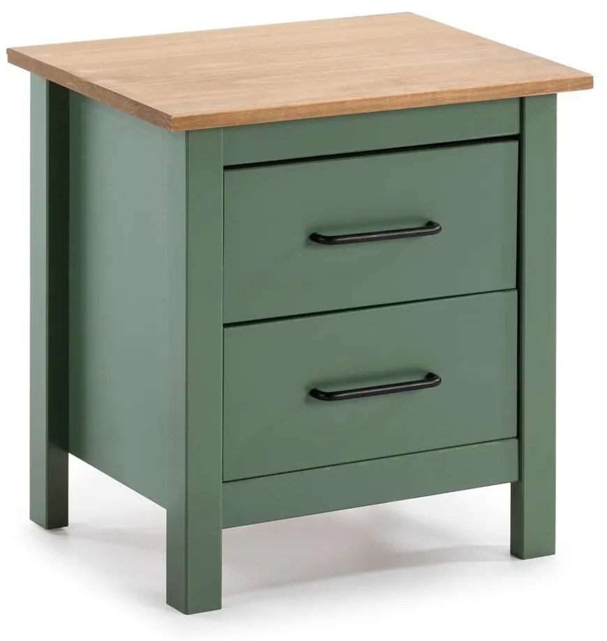 Зелено дървено нощно шкафче Miranda - Marckeric